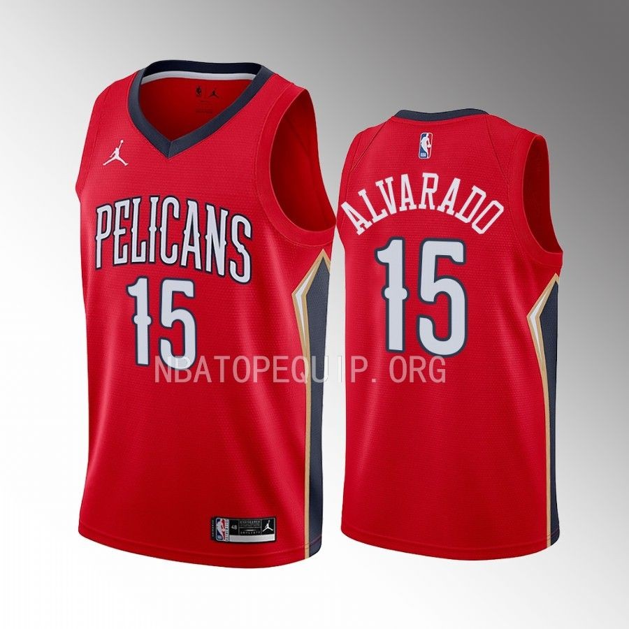 Jose Alvarado New Orleans Pelicans #15 Red Jersey Statement Edition Swingman