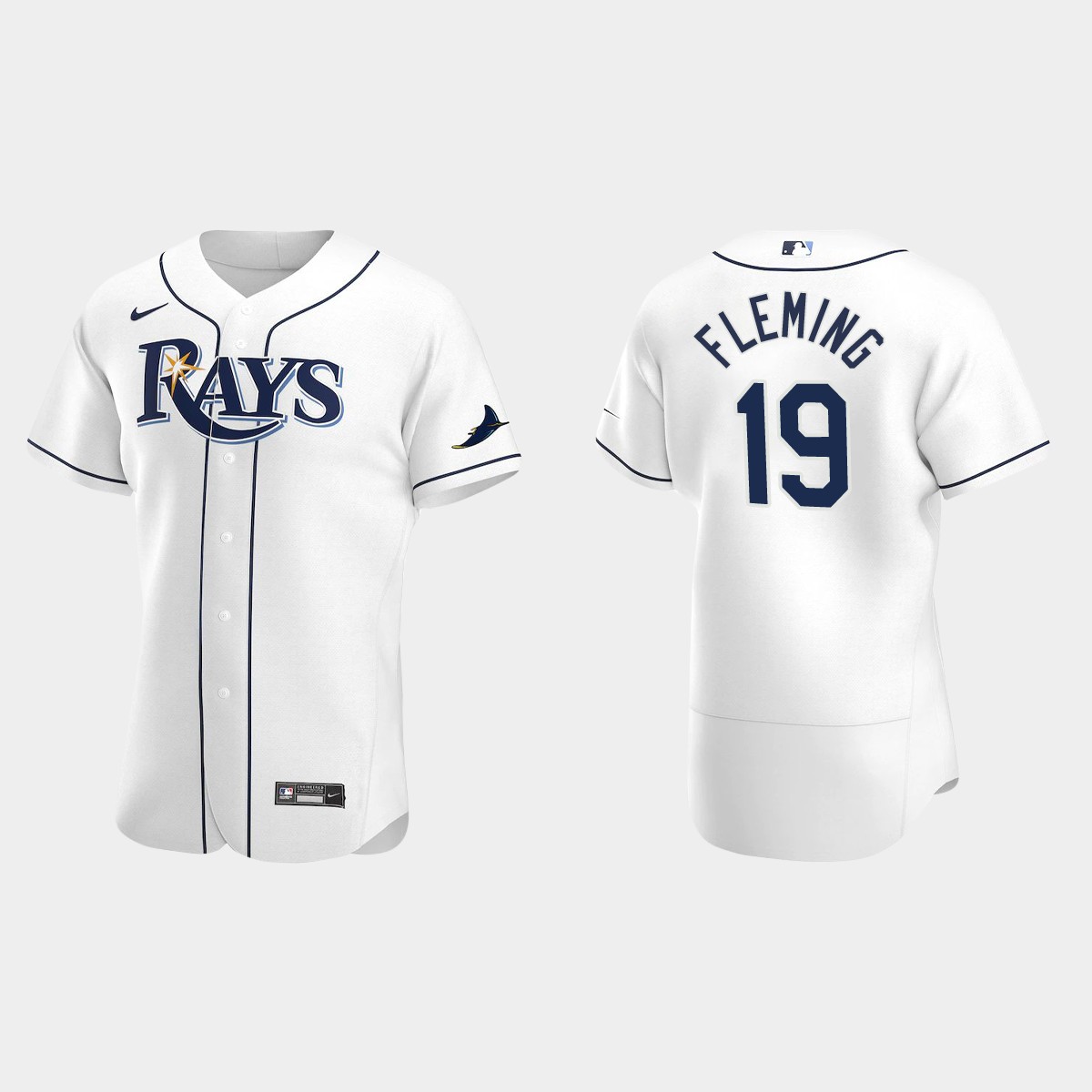 Josh Fleming #19 Tampa Bay Rays Home Jersey - White