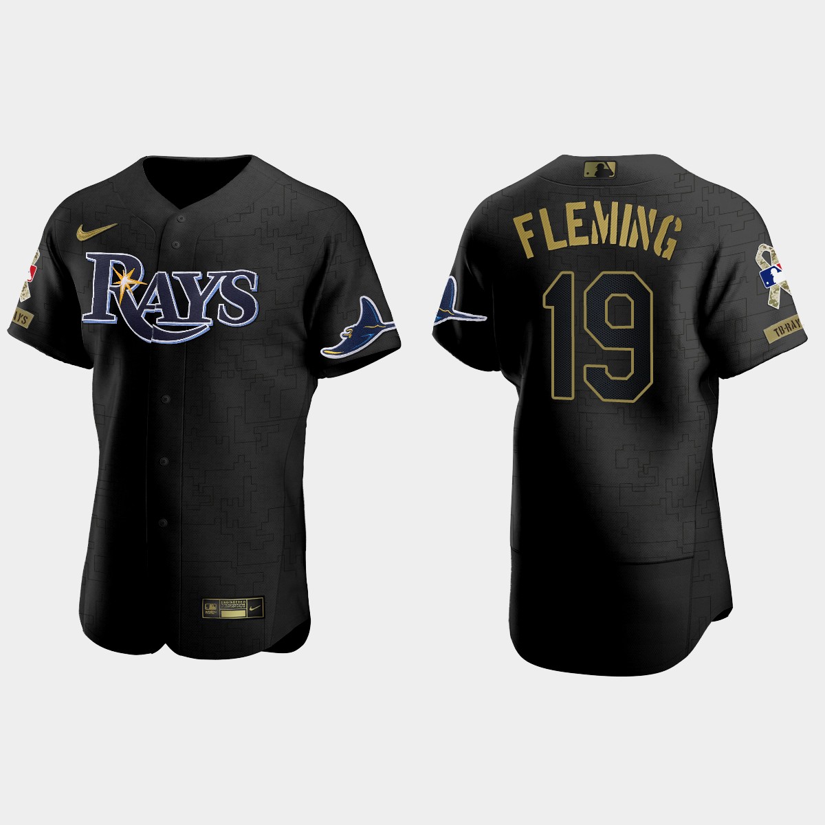 Josh Fleming Tampa Bay Rays Salute to Service Jersey - All Black