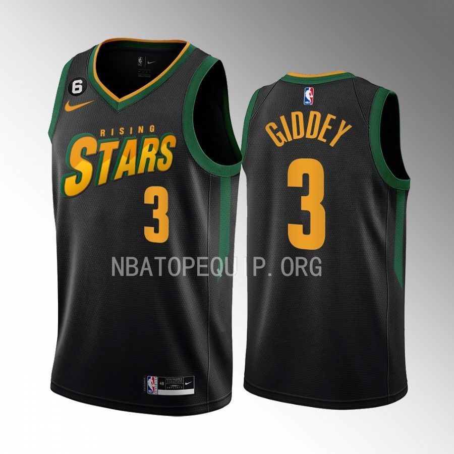 Josh Giddey Rising Stars Jersey Oklahoma City Thunder #3 Black Men's Uniform