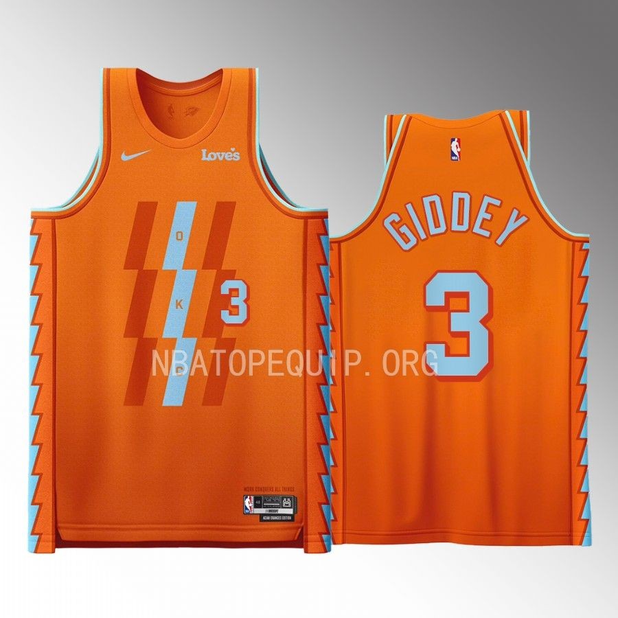 Josh Giddey Oklahoma City Thunder Orange #3 Jersey Aician Oranges Edition Fashion