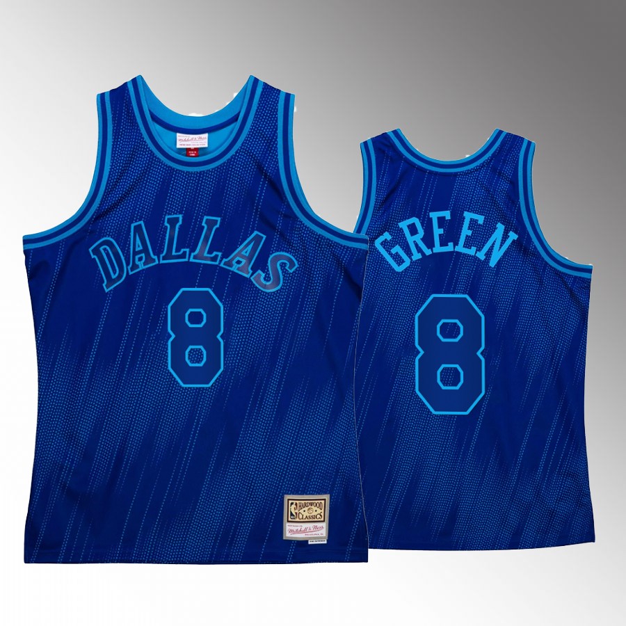 Josh Green #8 Dallas Mavericks Monochrome Blue Mitchell Ness Jersey