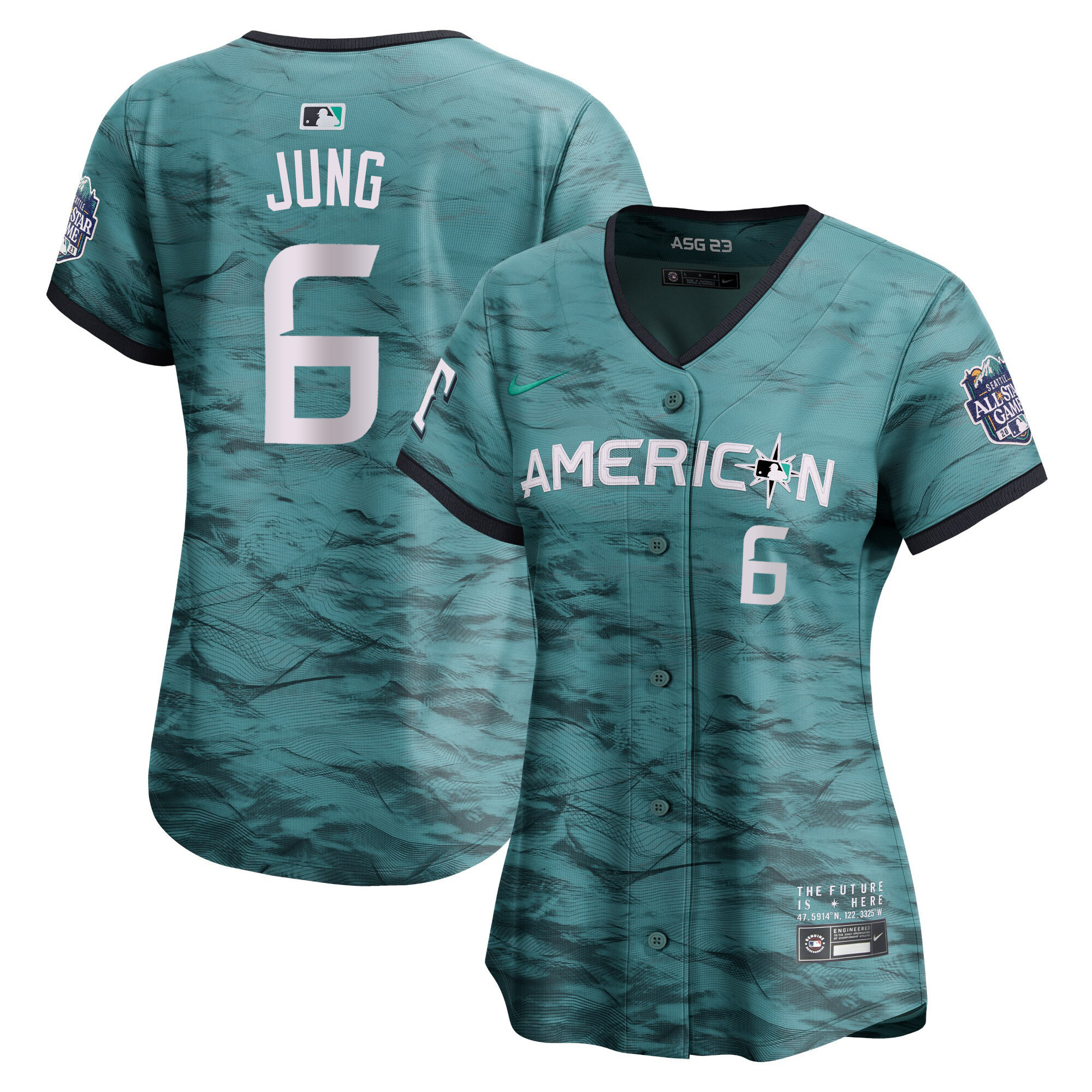 Josh Jung Women's Seattle Mariners American League All-Star Game Teal Royal Jersey