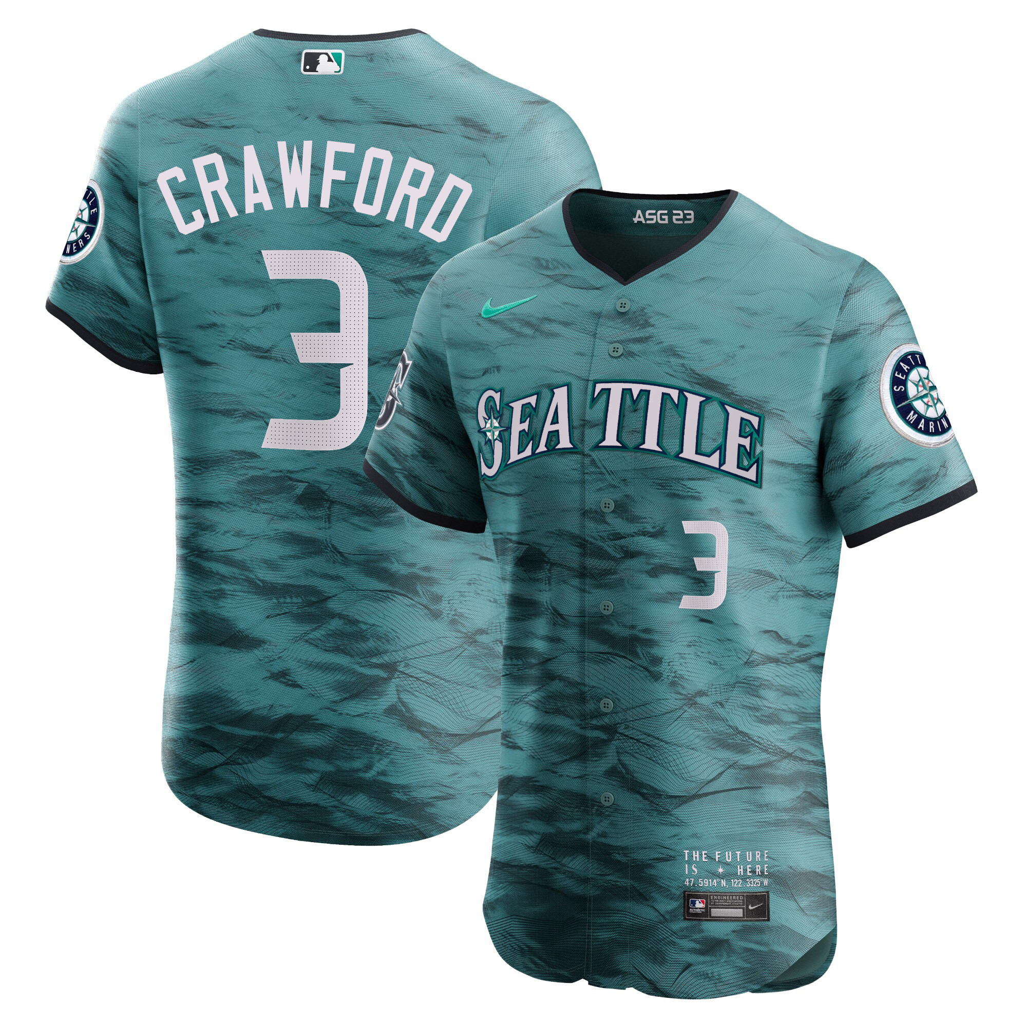 J.P. Crawford Men's Seattle Mariners All-Star Game Teal Jersey