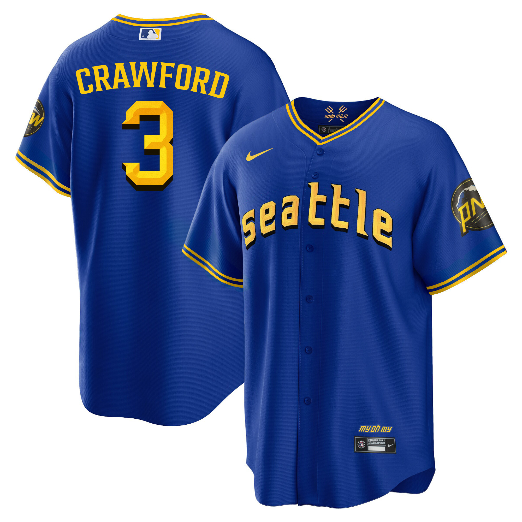 J.P. Crawford Men's Seattle Mariners City Connect Fan Made Edition Cool Base Jersey