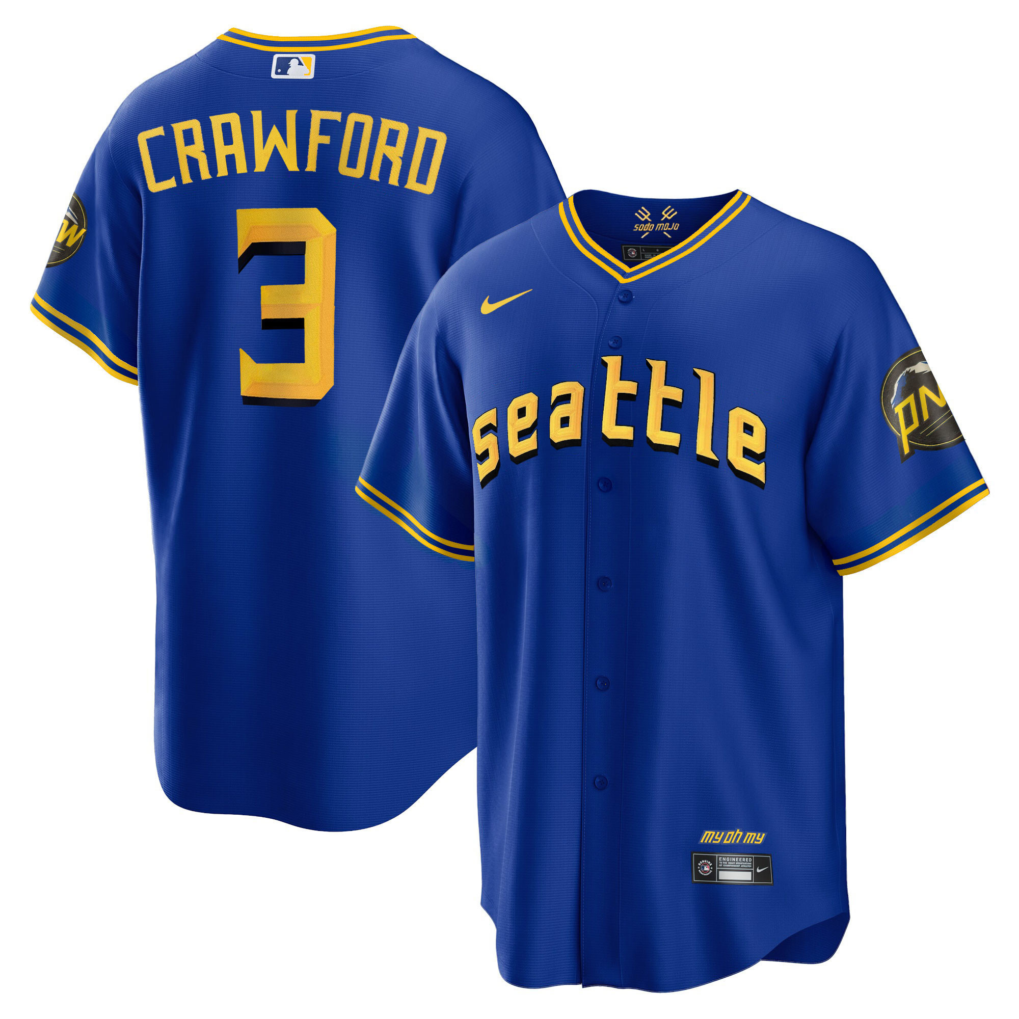 J.P. Crawford Men's Seattle Mariners City Connect Gold Cool Royal Jersey