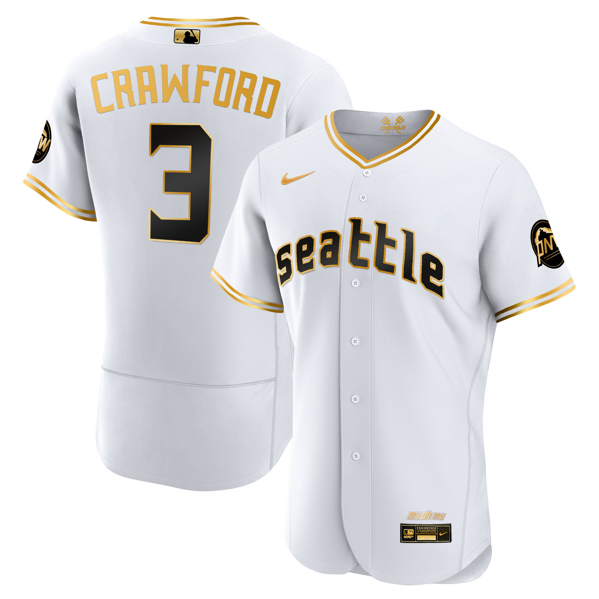 J.P. Crawford Men's Seattle Mariners City Connect Gold Flex White Gold Jersey