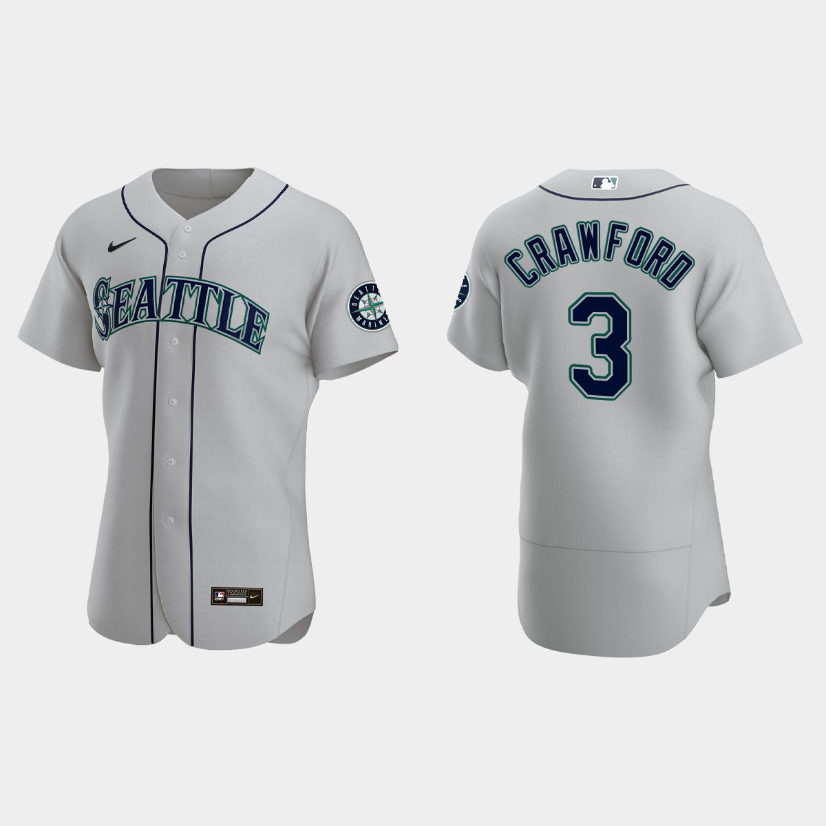 J.P. Crawford Seattle Mariners Jersey - Gray