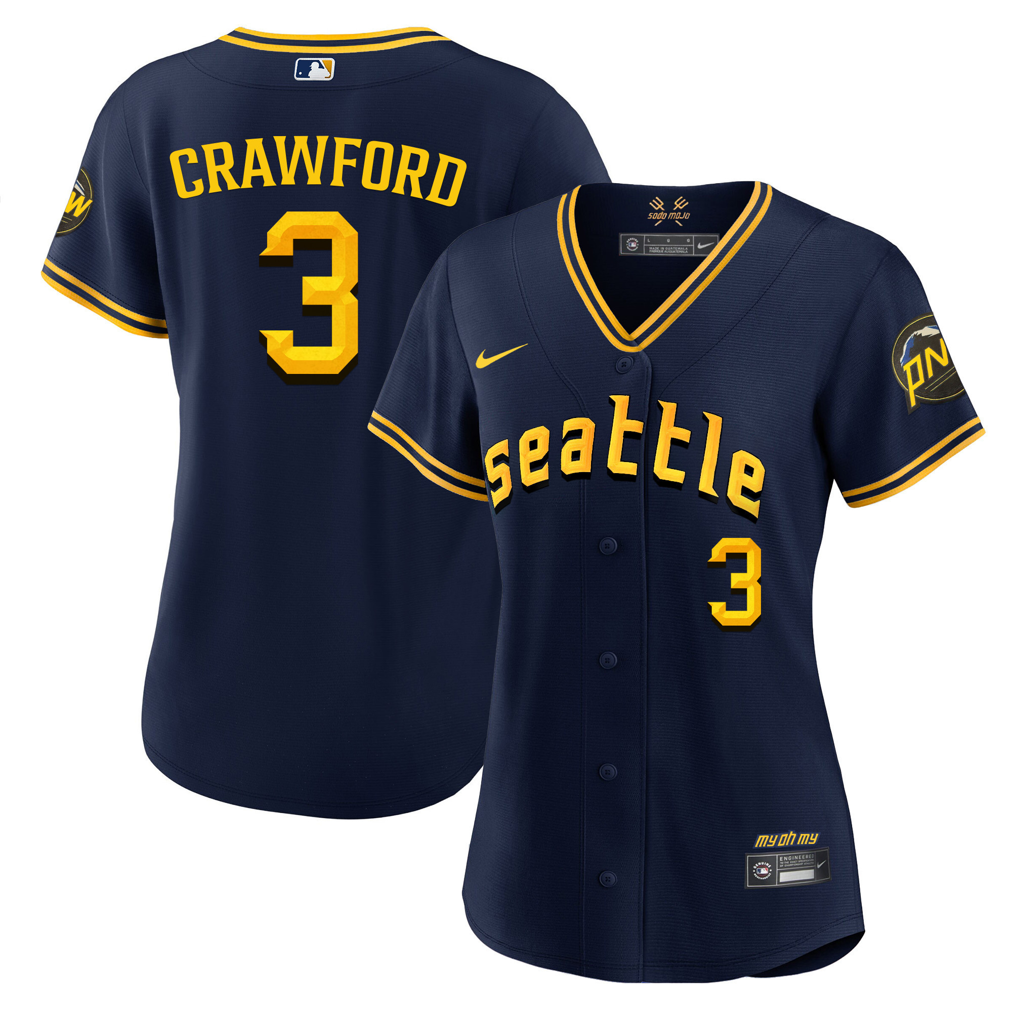 J.P. Crawford Women's Seattle Mariners City Connect Fan Made Navy Jersey