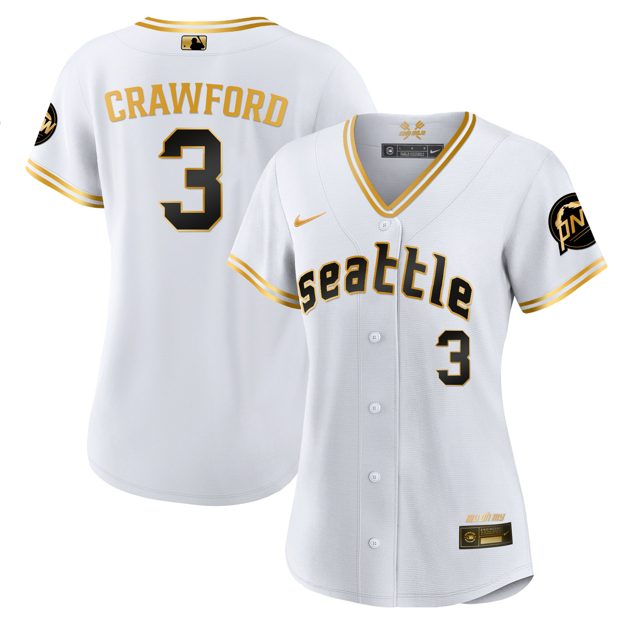 J.P. Crawford Women's Seattle Mariners City Connect Gold Fan Made White Gold Jersey