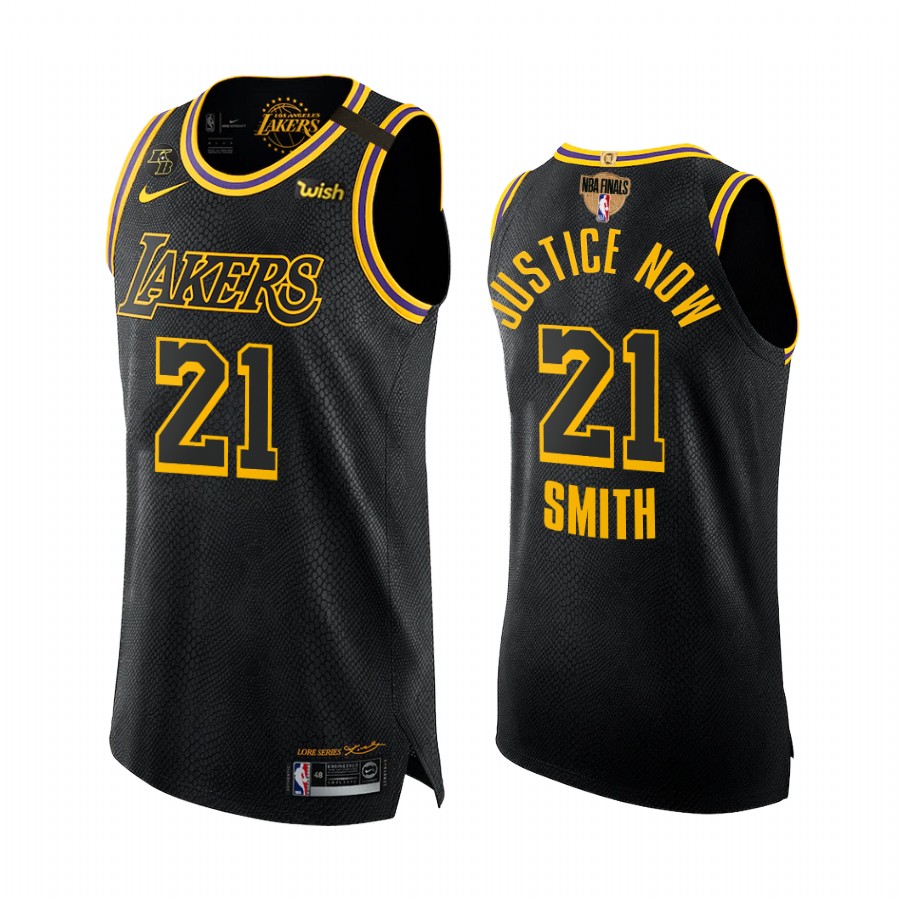 J.R. Smith Los Angeles Lakers Finals Mamba Black Jersey Justice Now