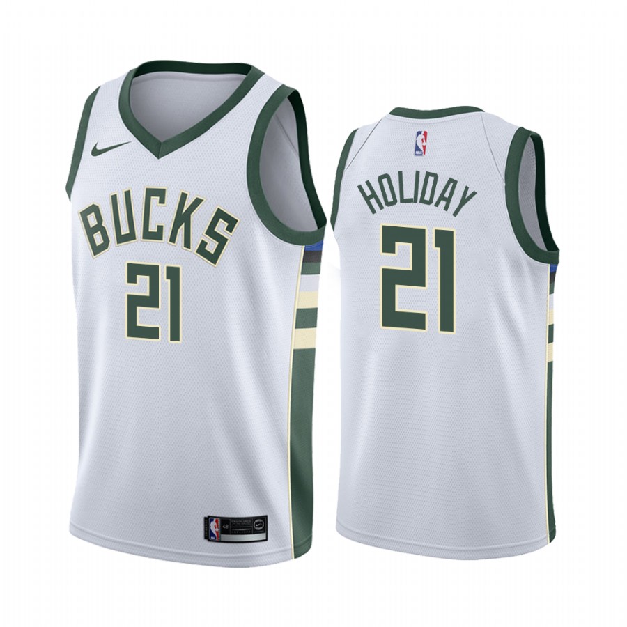 Jrue Holiday Milwaukee Bucks  White Association Edition Jersey Trade