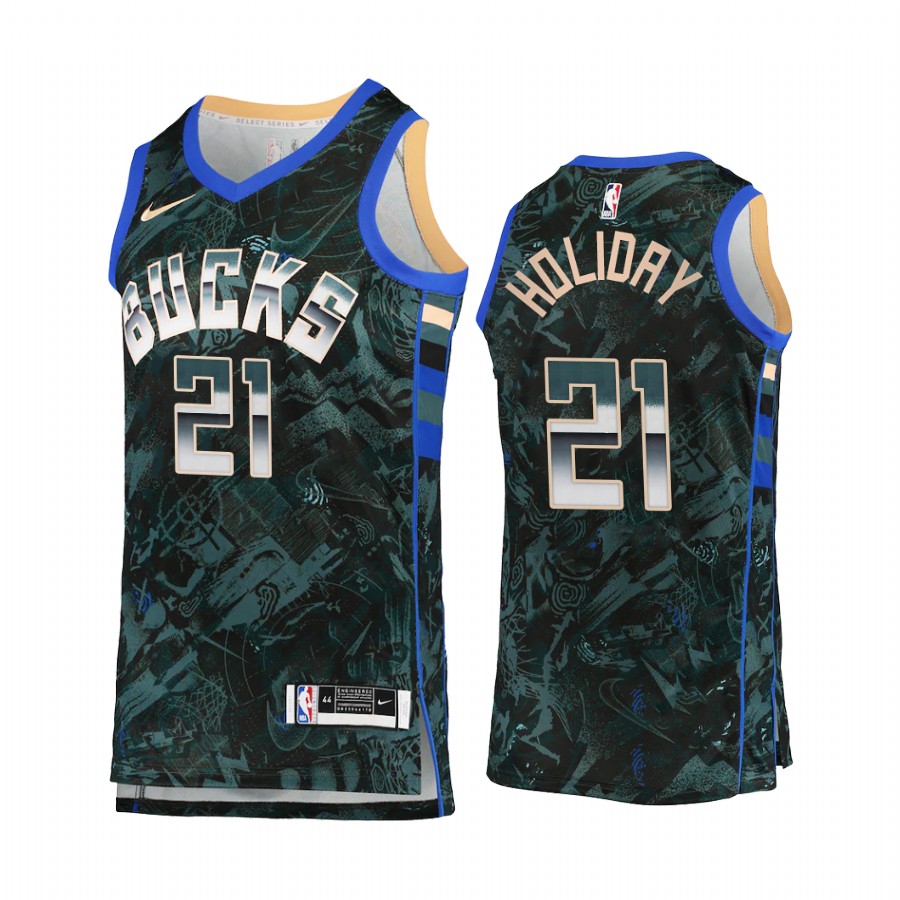 Jrue Holiday Milwaukee Bucks Select Series Green Jersey Camo