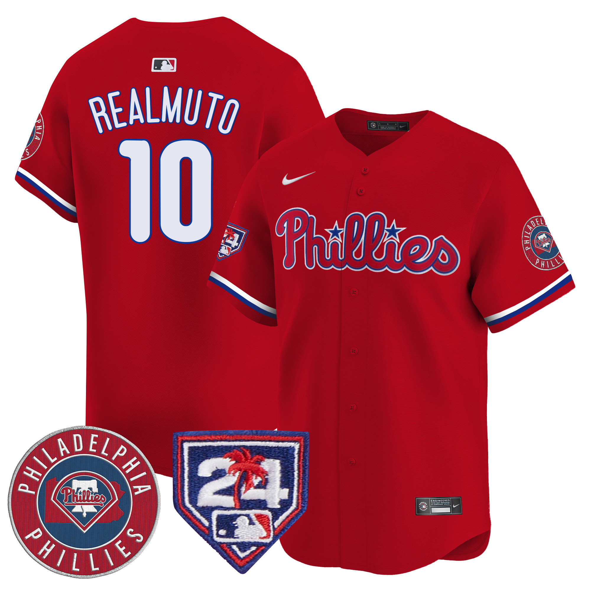J.T. Realmuto Men's Philadelphia Phillies Spring Training Patch Vapor Premier Limited V2 Red Jersey