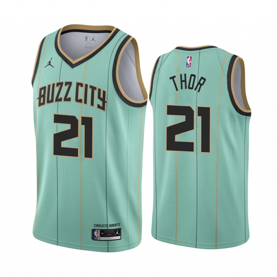 JT Thor Draft Charlotte Hornets City Edition Jersey Mint Green