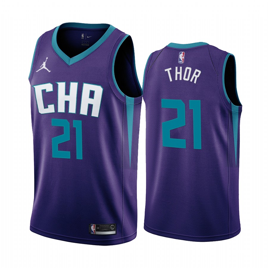 JT Thor Draft Charlotte Hornets Statement Edition Jersey Purple
