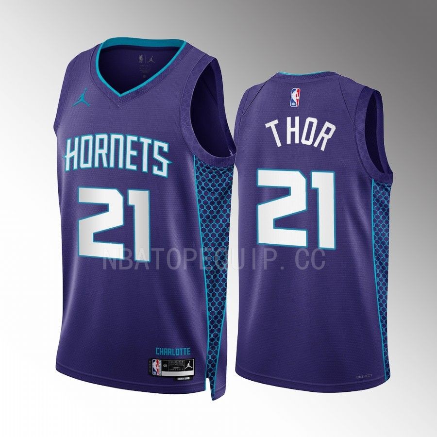 JT Thor Charlotte Hornets Purple #21 Statement Edition Jersey Swingman