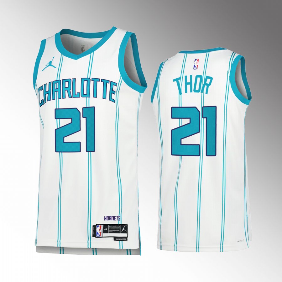 JT Thor Charlotte Hornets White #21 Association Edition Jersey Swingman