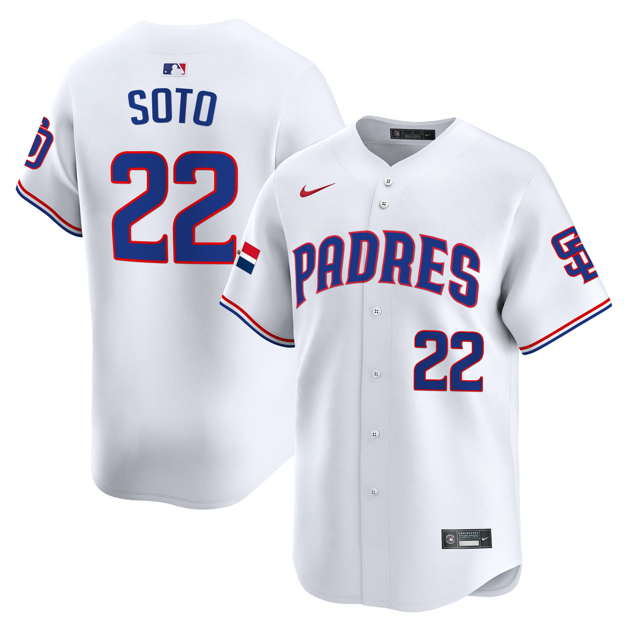 Juan Soto Men's San Diego Padres Dominican Republic Vapor Premier Limited White Jersey