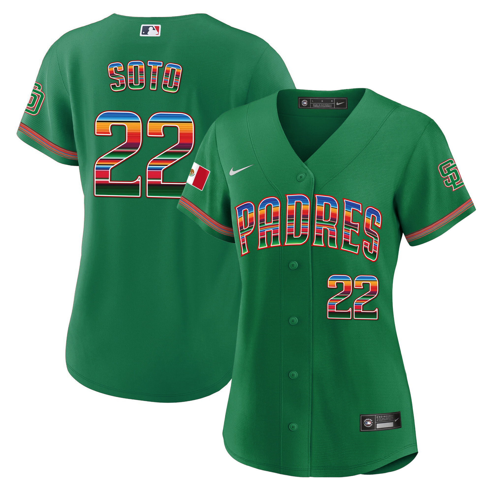 Juan Soto Women's San Diego Padres Mexico Cool Base Limited Green Jersey