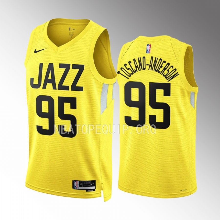 Juan Toscano-Anderson Utah Jazz #95 Yellow Jersey Icon Edition Swingman