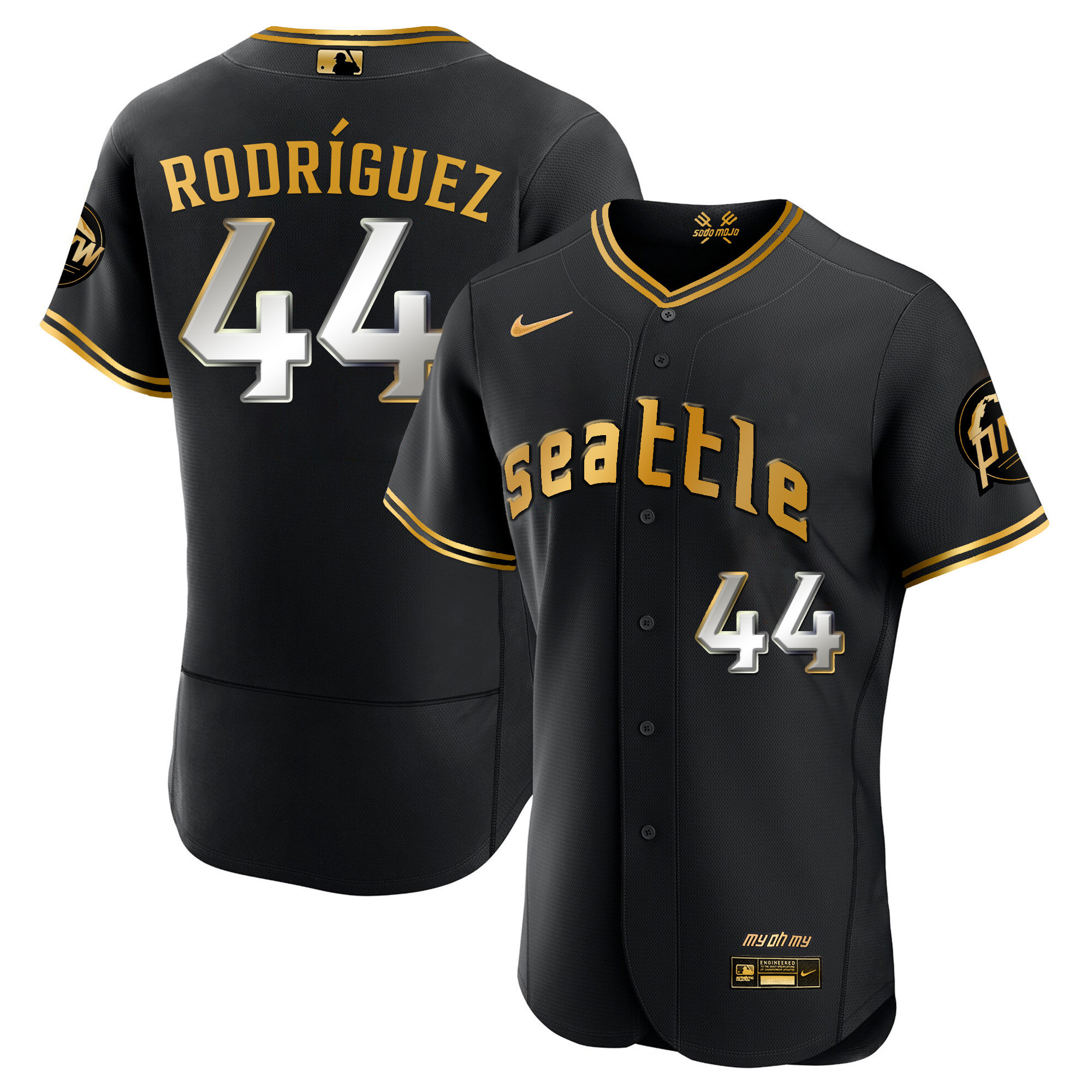 Julio Rodriguez Men's Seattle Mariners City Connect Gold Fan Made Flex Black Gold Jersey