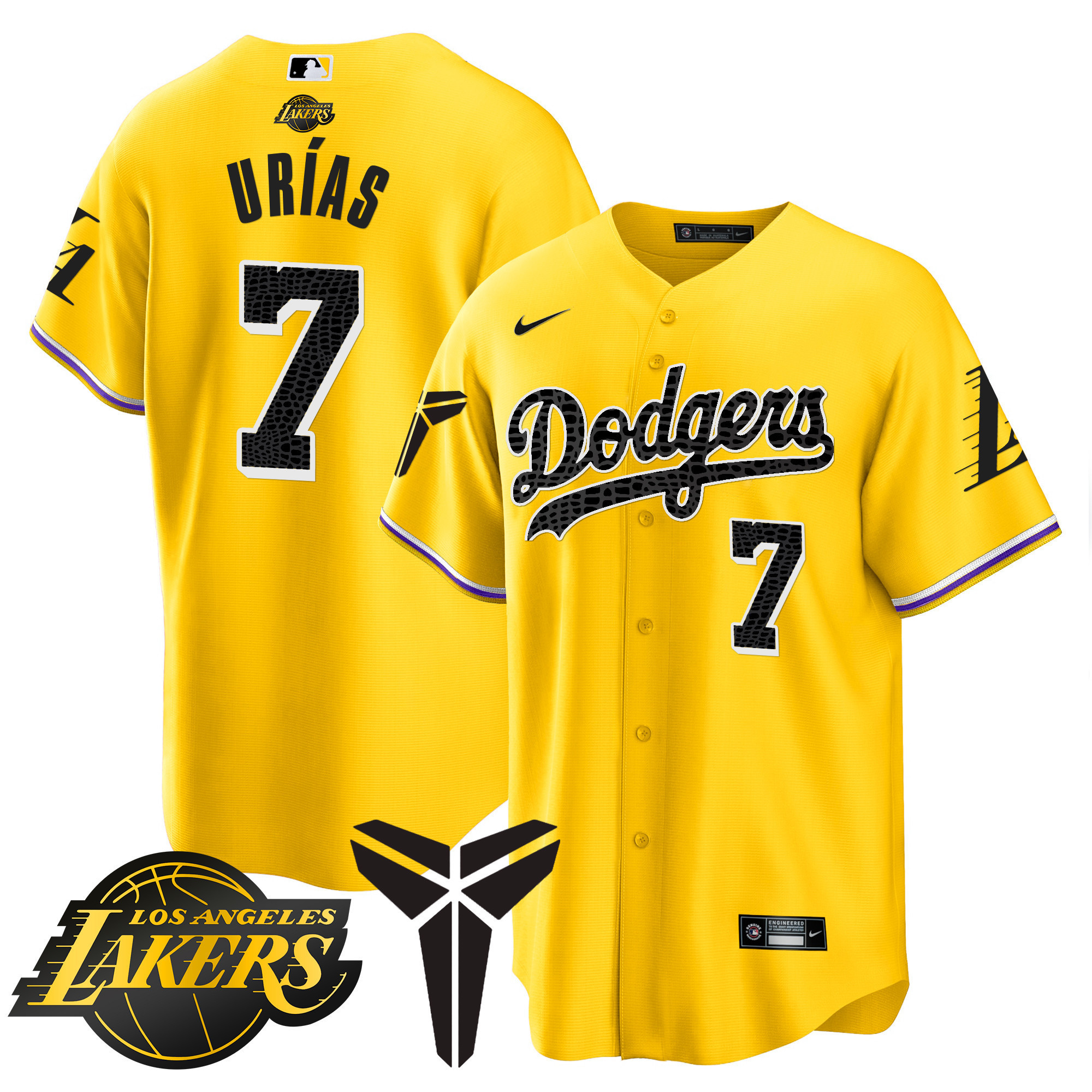 Julio Urías Men's Los Angeles Dodgers Cool Base Mamba V2 Gold Jersey