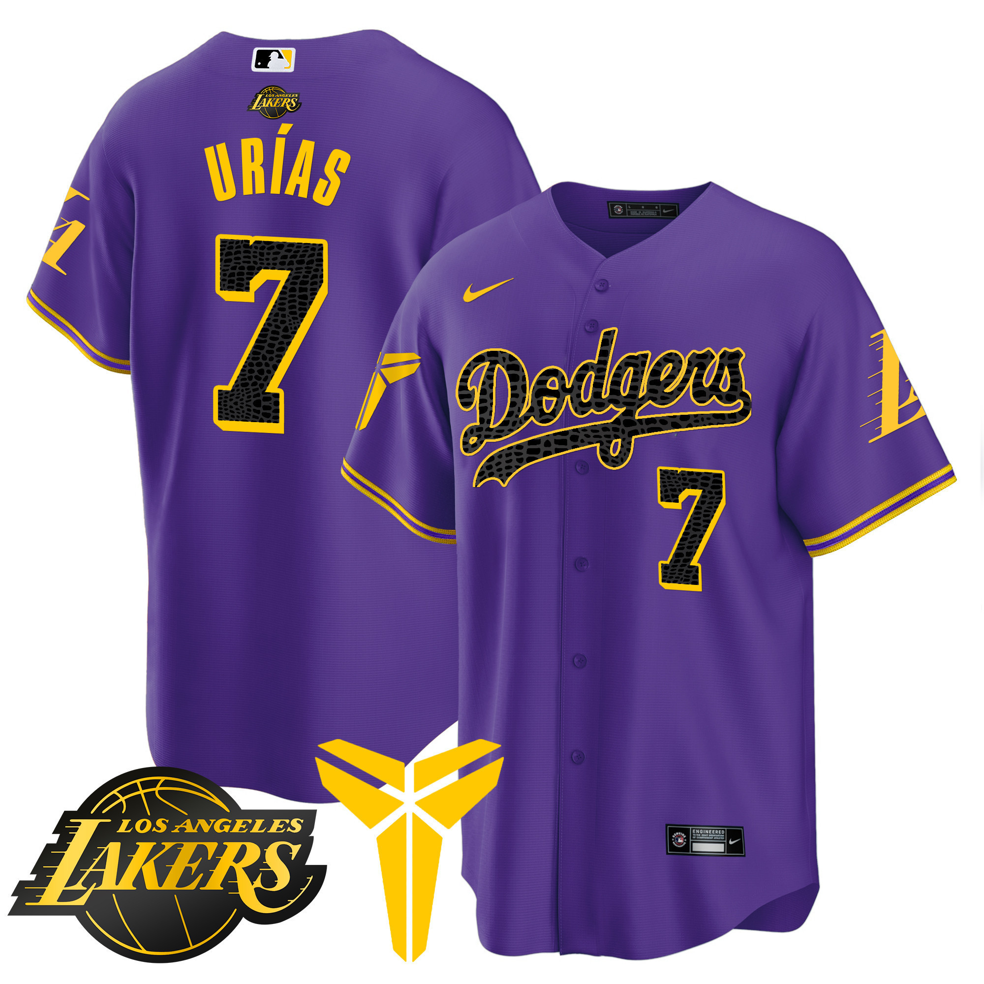 Julio Urías Men's Los Angeles Dodgers Cool Base Mamba V2 Purple Jersey