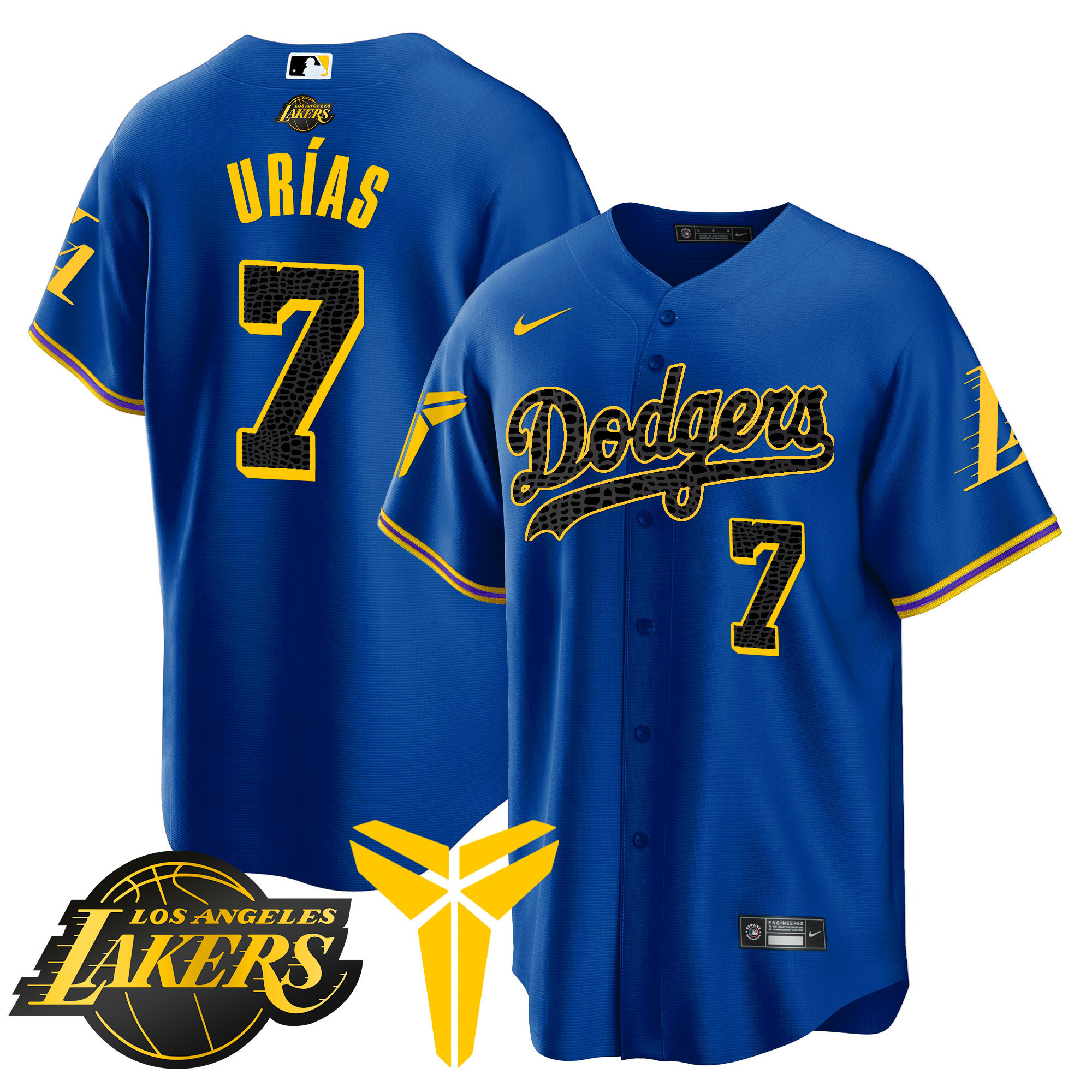 Julio Urías Men's Los Angeles Dodgers Cool Base Mamba V2 Royal Jersey
