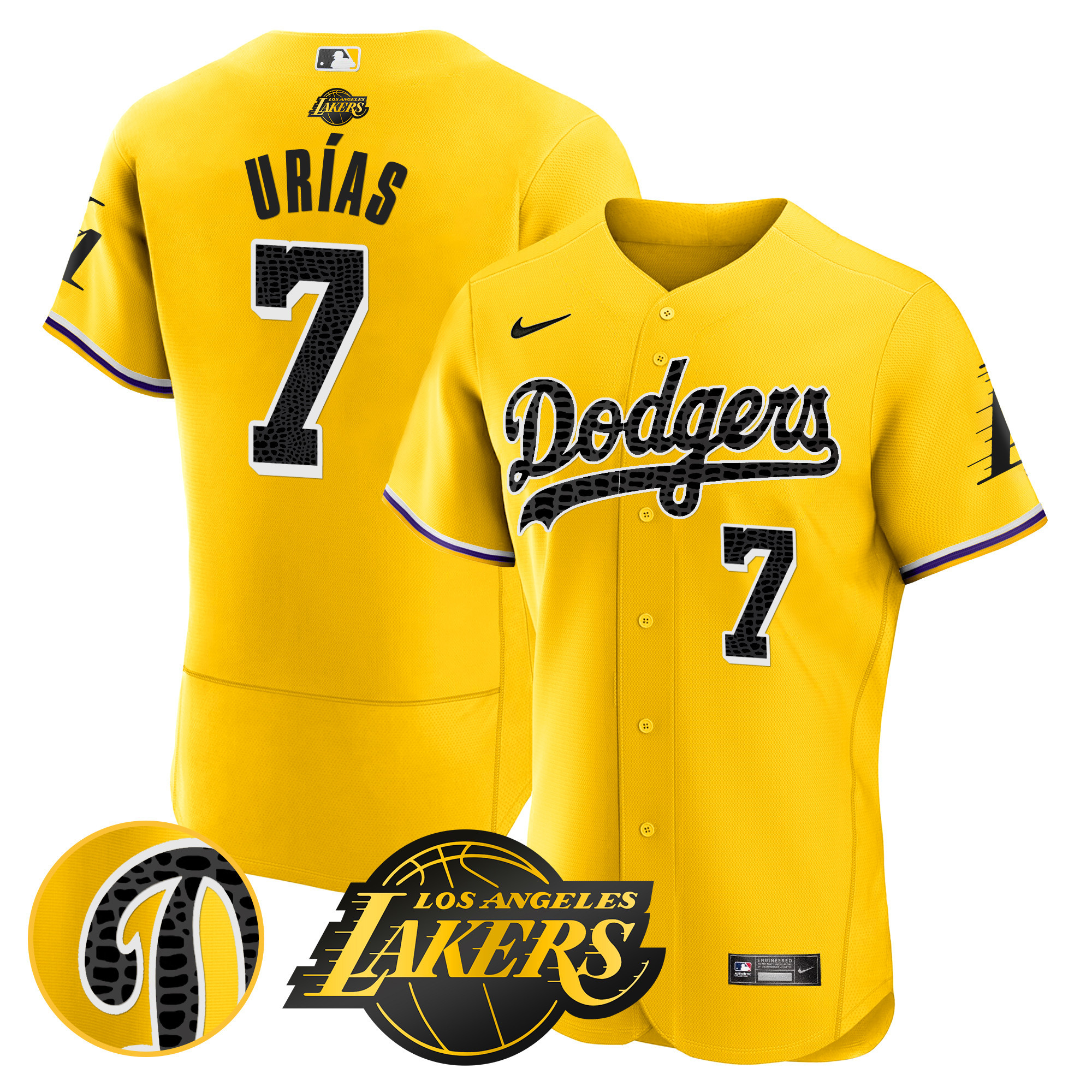 Julio Urías Men's Los Angeles Dodgers Flex Base Mamba Gold Jersey