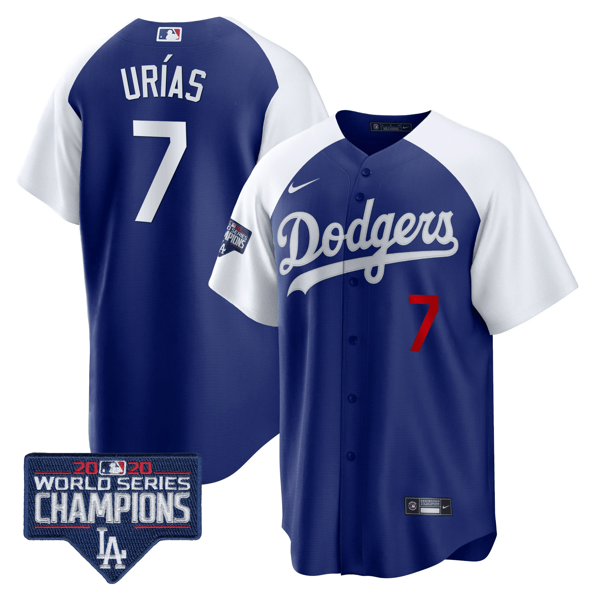 Julio Urías Men's Los Angeles Dodgers World Series Champions Patch Cool Base Alternate Royal Jersey