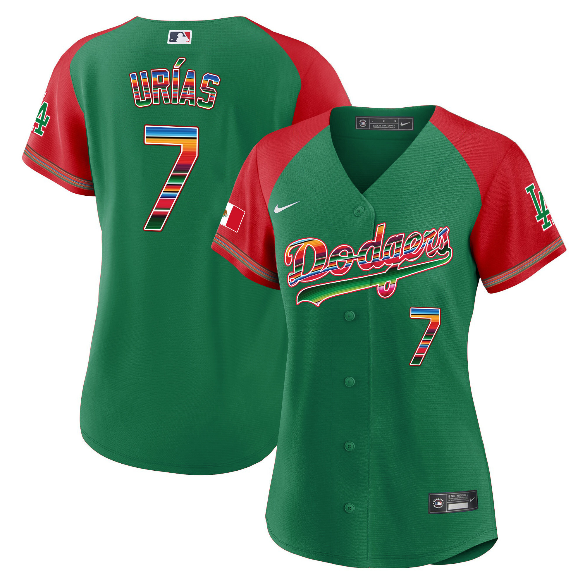 Julio Urías Women's Los Angeles Dodgers Mexico Alternate Baseball Green Jersey
