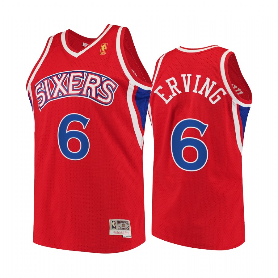 Julius Erving #6 Philadelphia 76ers Throwback 90s Jersey Red