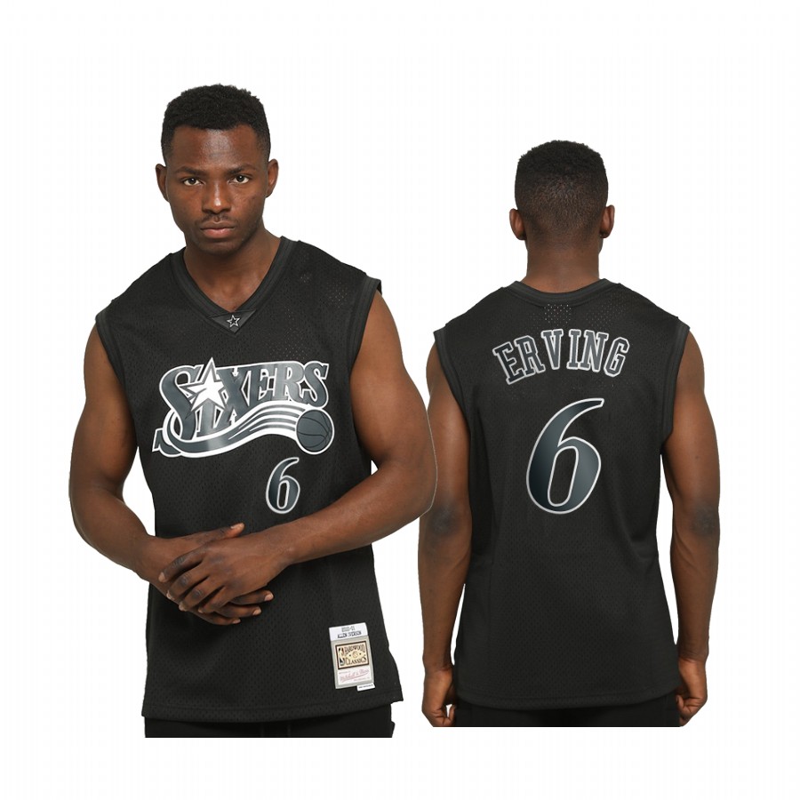 Julius Erving Philadelphia 76ers Hardwood Classics Black Jersey Limited Allocation