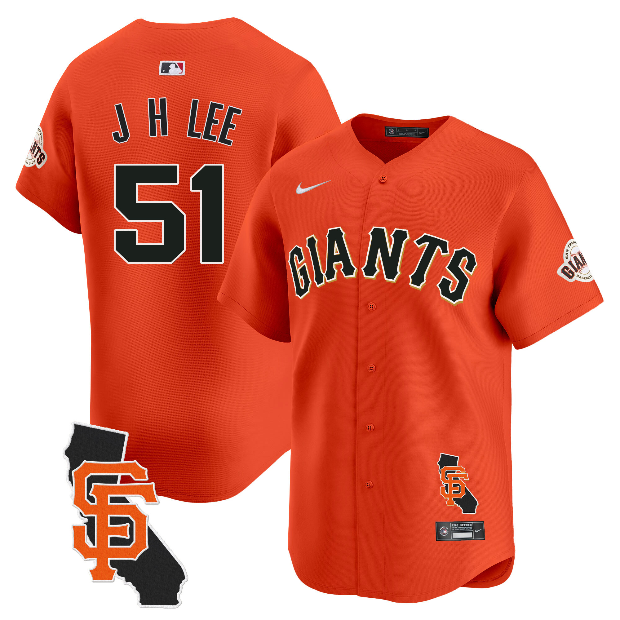 Jung Hoo Lee Men's San Francisco Giants California Patch Vapor Premier Limited Orange Jersey