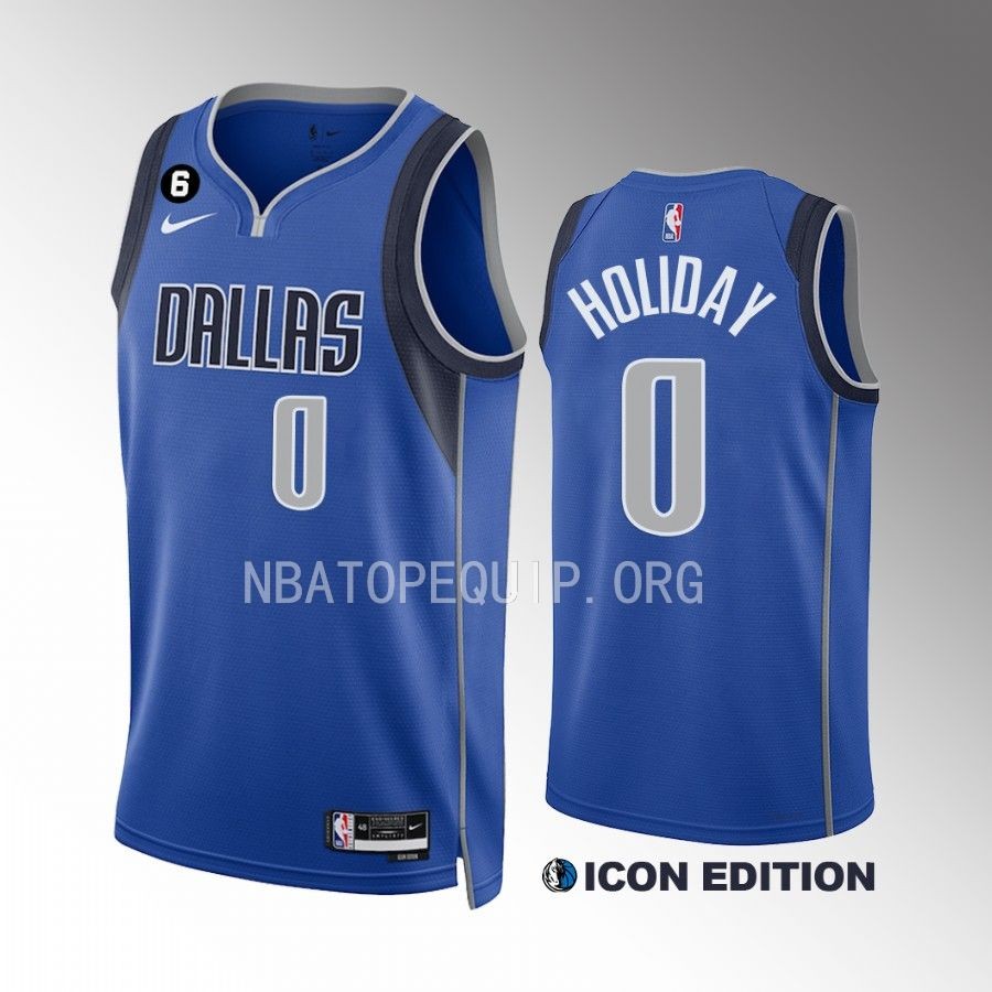 Justin Holiday Dallas Mavericks #0 Blue Jersey Icon Edition Swingman