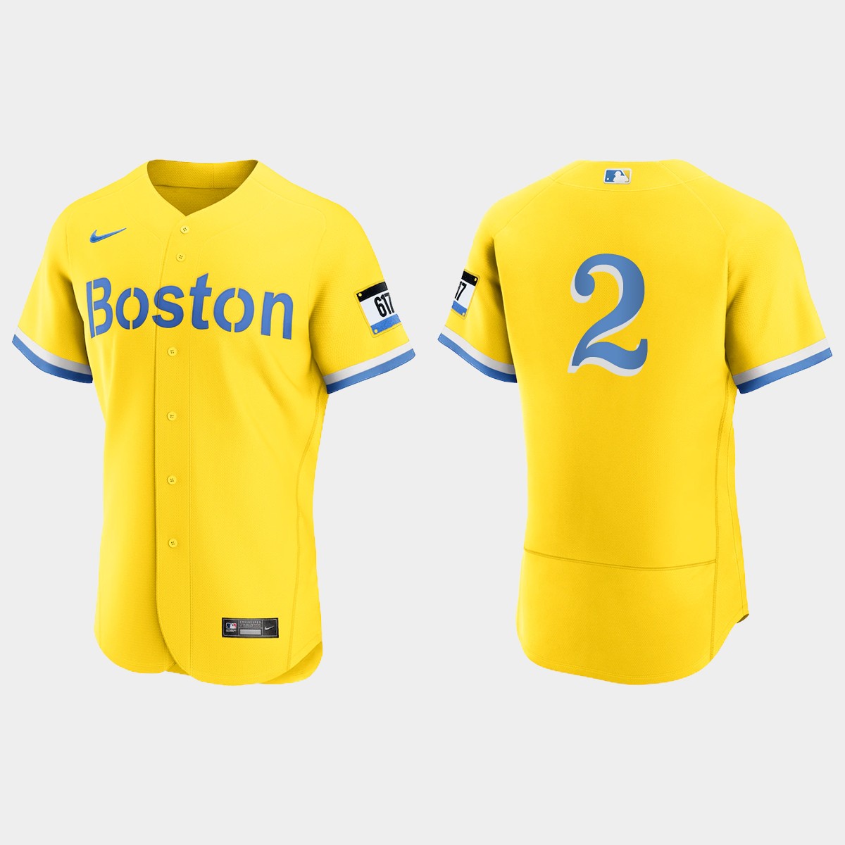 Justin Turner Boston Red Sox City Connect Jersey - Gold Light Blue