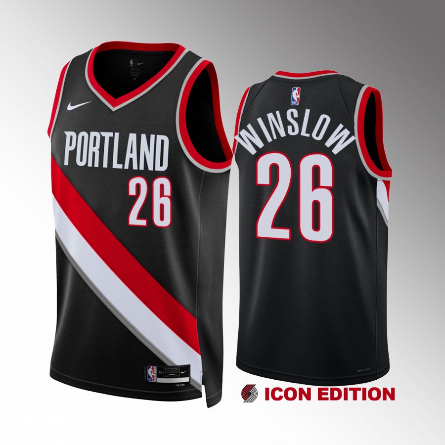 Justise Winslow #26 Portland Trail Blazers Icon Edition Black Jersey