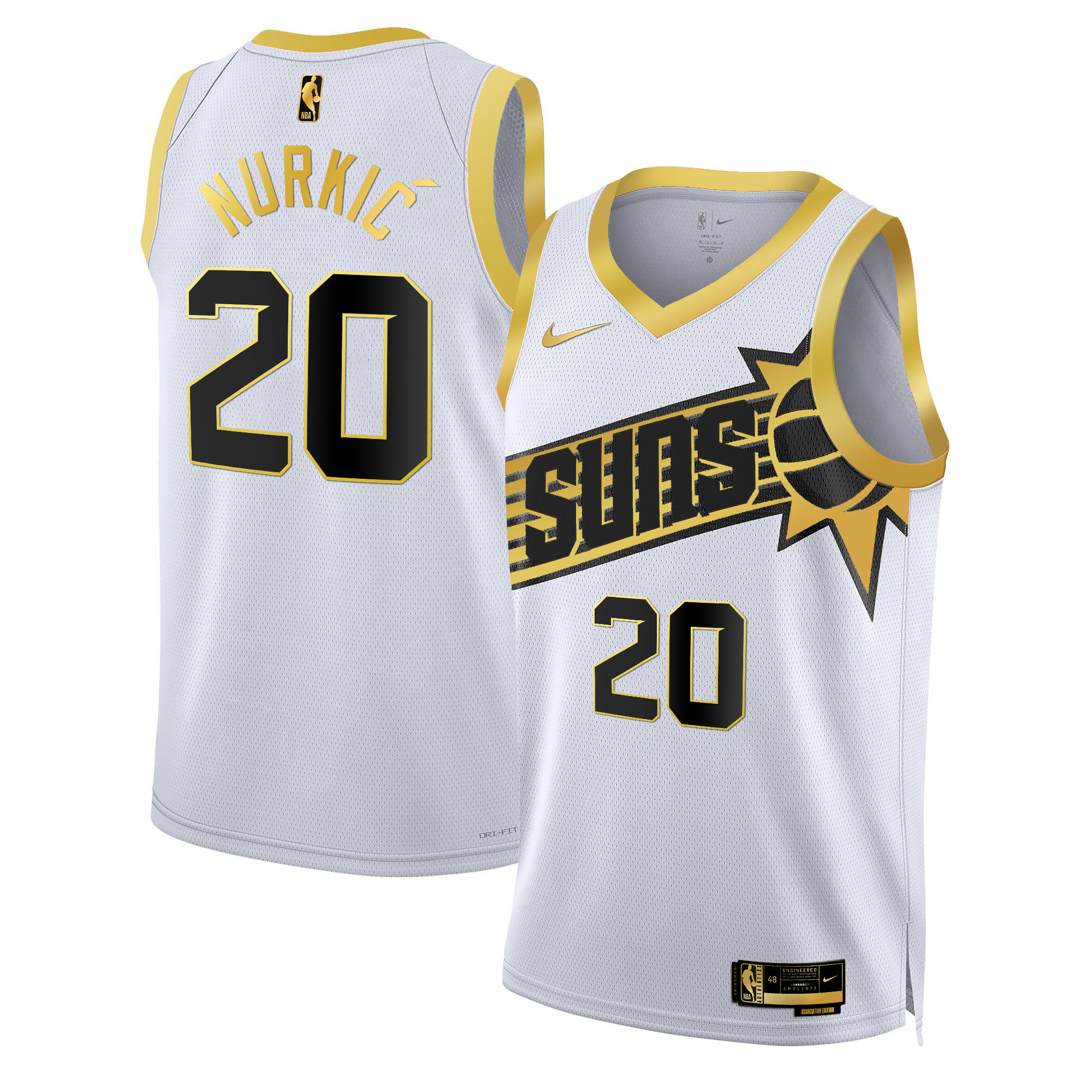 Jusuf Nurkic Men's Phoenix Suns Swingman White Gold Jersey - All Stitched