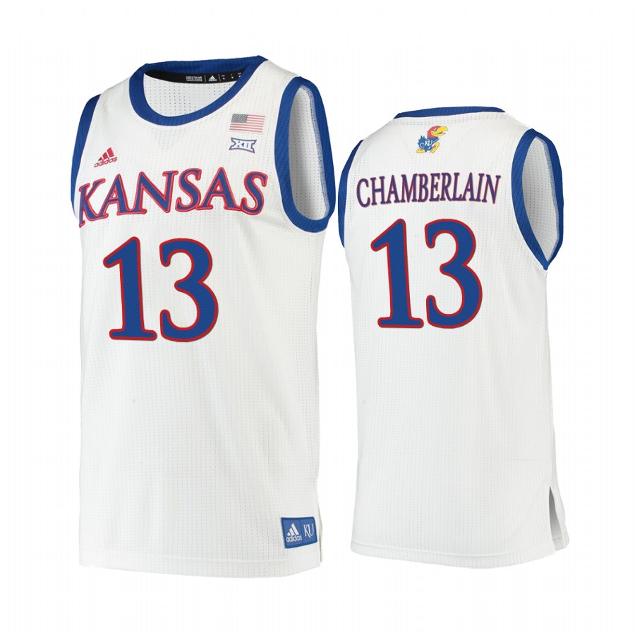 Kansas Jayhawks Wilt Chamberlain White Jersey Los Angeles Lakers