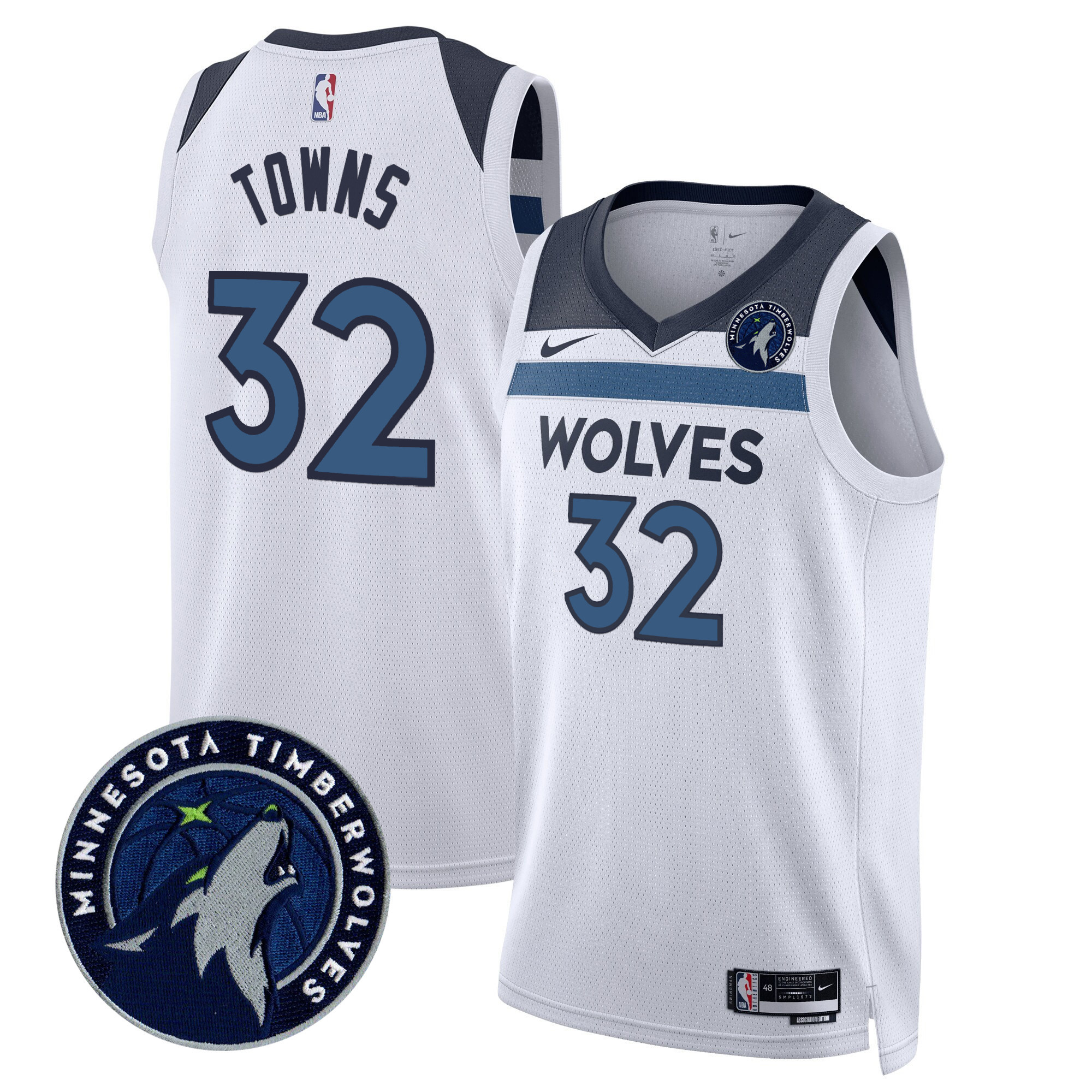 Karl-Anthony Towns Men's Minnesota Timberwolves Swingman V2 Association Jersey - All Stitched