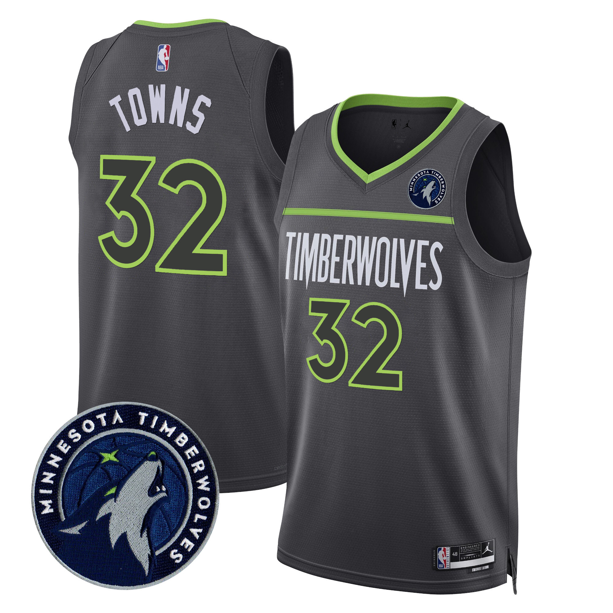 Karl-Anthony Towns Men's Minnesota Timberwolves Swingman V2 Statement Jersey - All Stitched