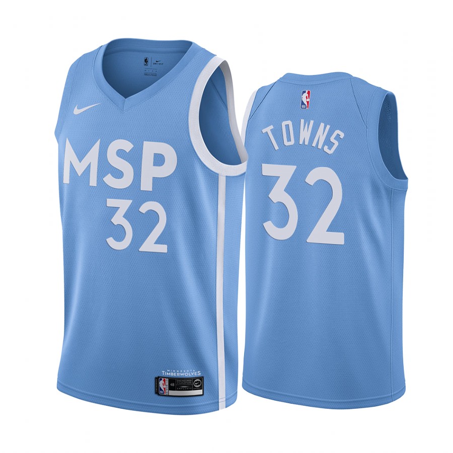 Karl-Anthony Towns Minnesota Timberwolves  City Edition Blue Jersey