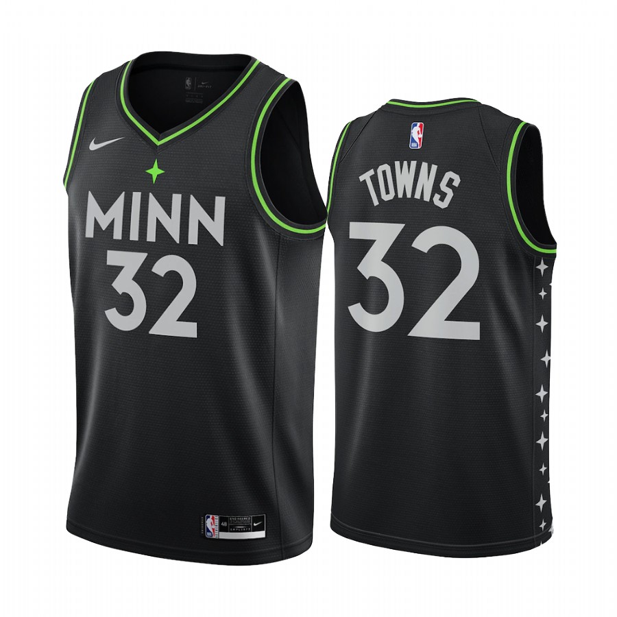 Karl-Anthony Towns Minnesota Timberwolves  Black City Edition Jersey New Uniform