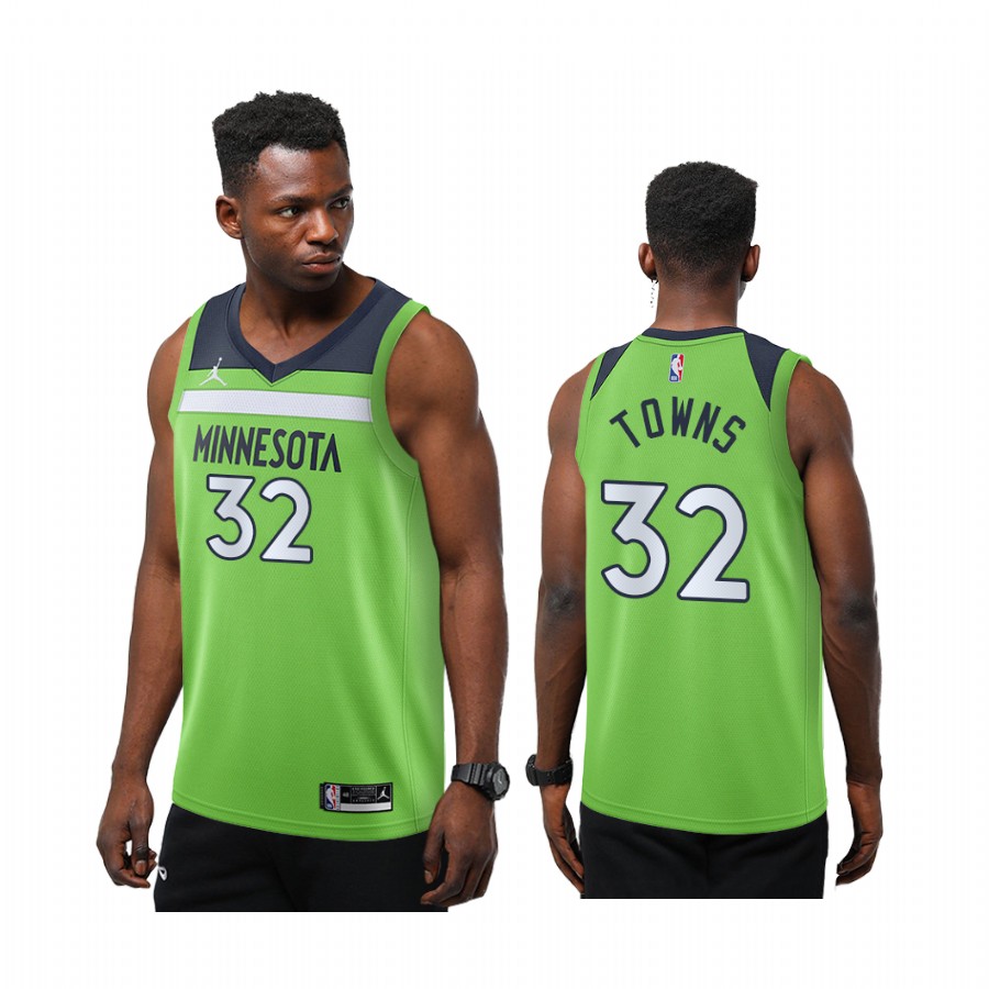 Karl-Anthony Towns Minnesota Timberwolves Green Statement Jumpman  Jersey