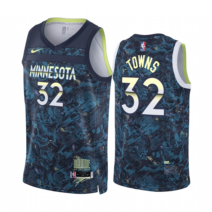 Karl-Anthony Towns Minnesota Timberwolves Select Series Navy Jersey Roy