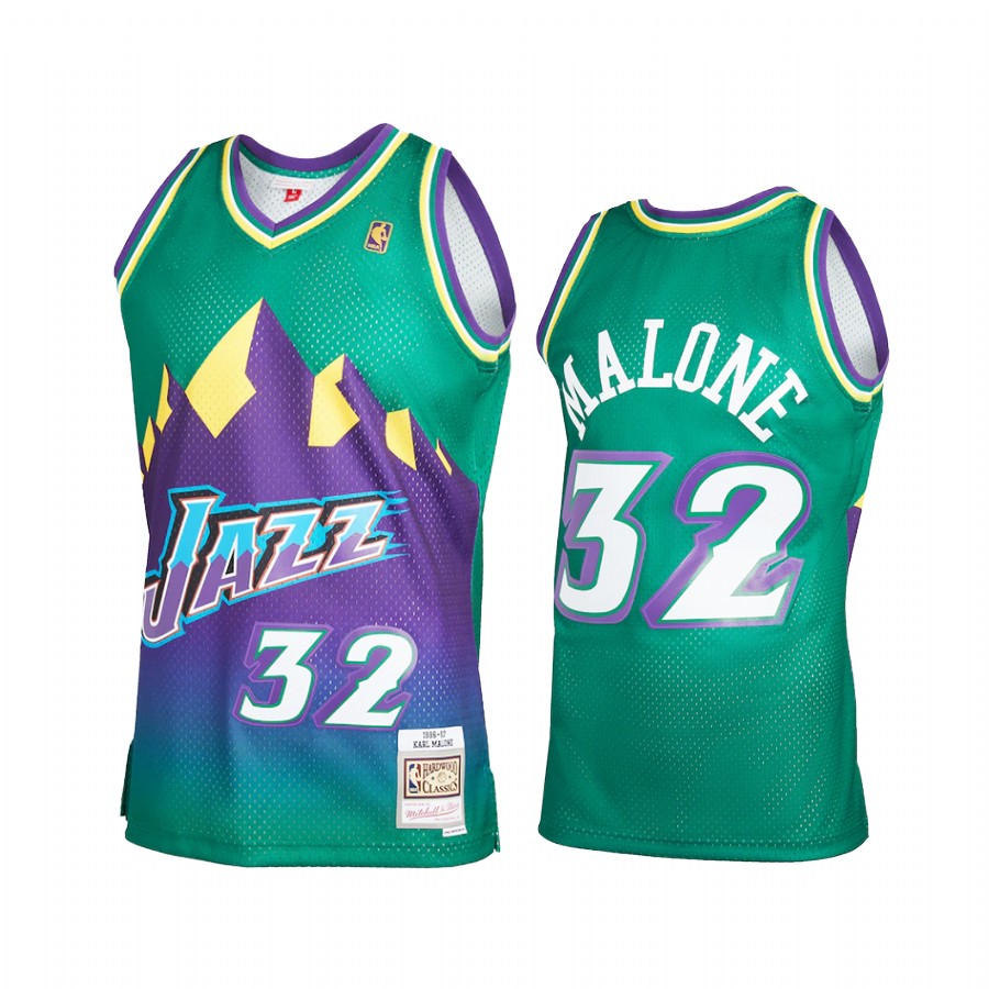Karl Malone #32 Utah Jazz Reload 2.0 Jersey Green