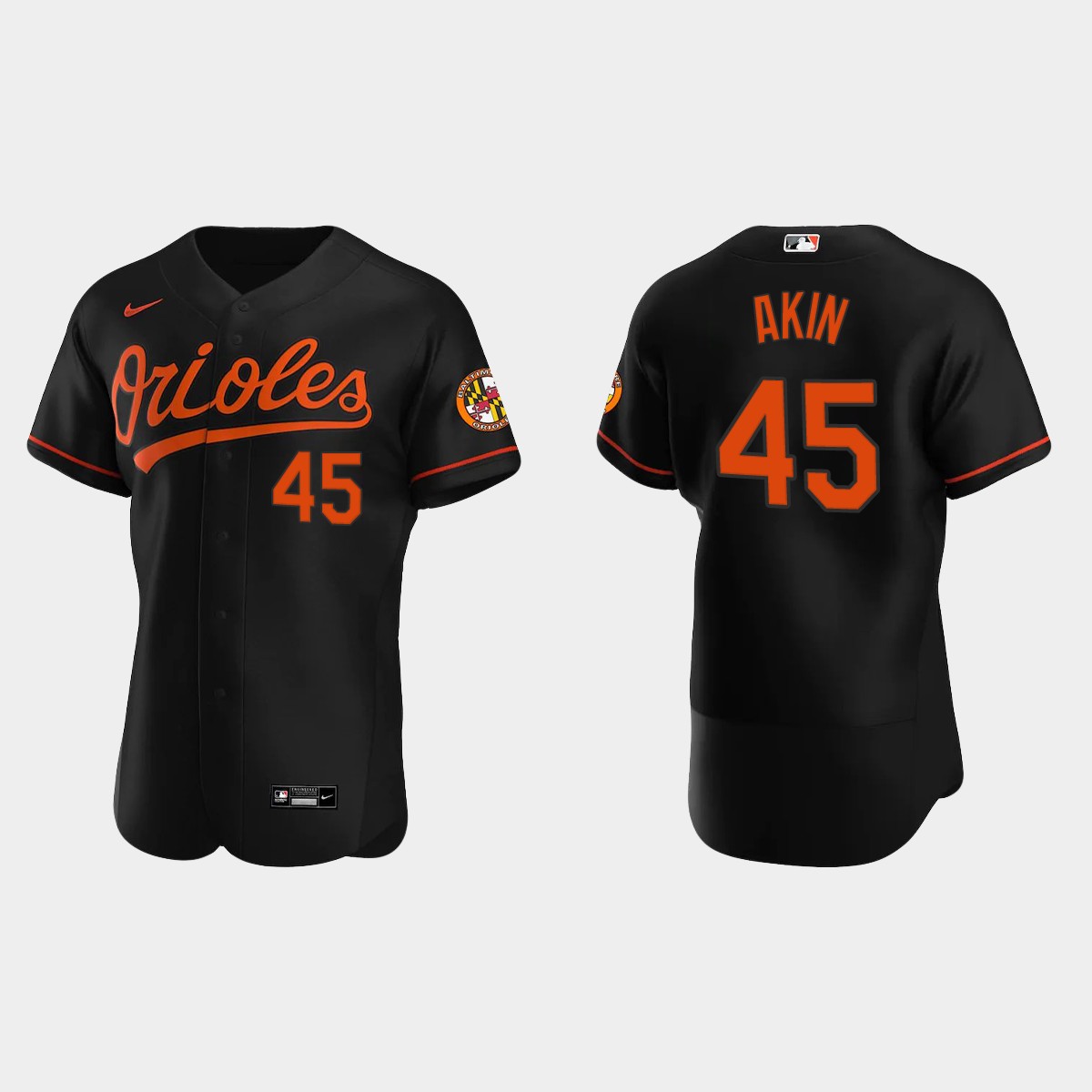 Keegan Akin #45 Baltimore Orioles Alternate Jersey - Black