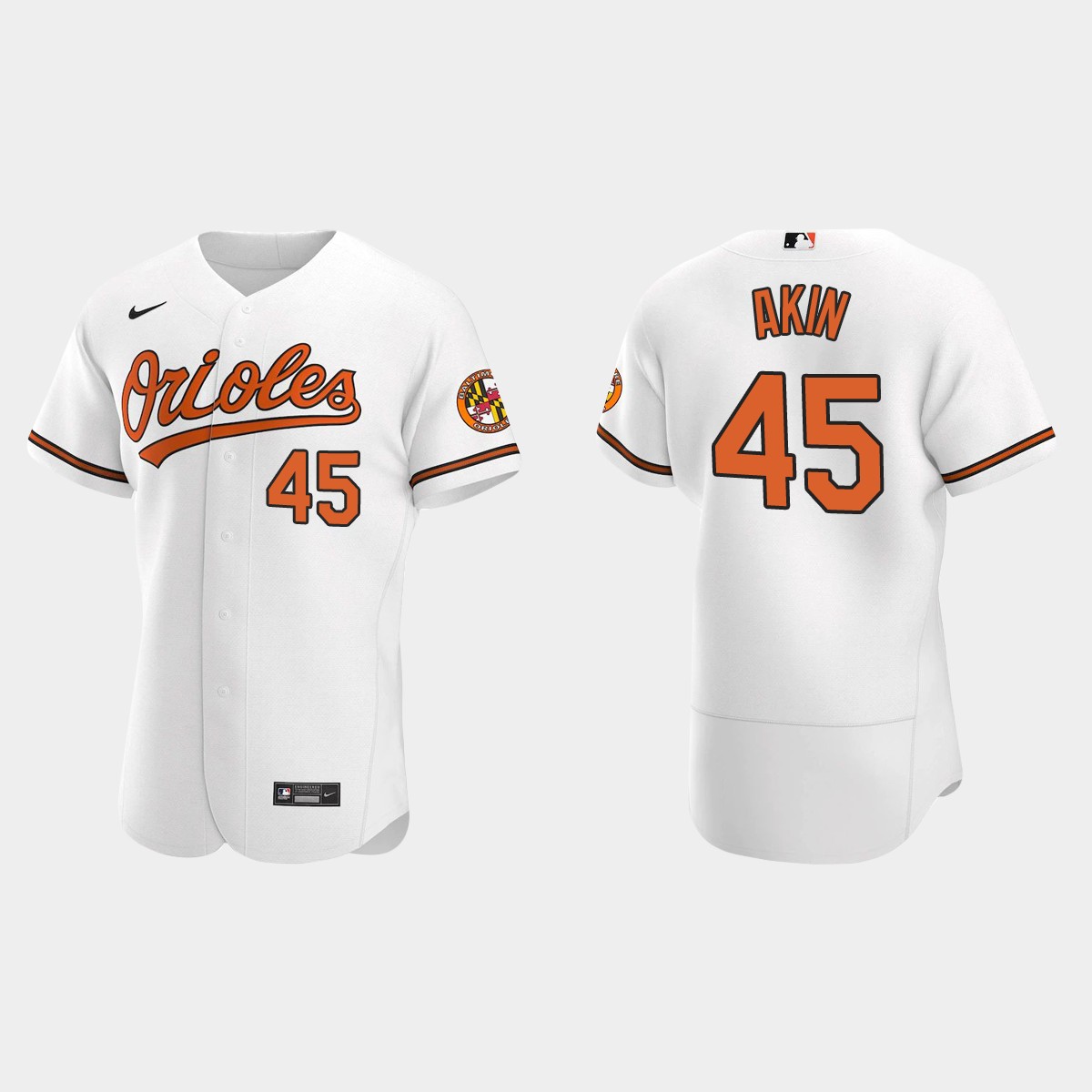 Keegan Akin #45 Baltimore Orioles Home Jersey - White