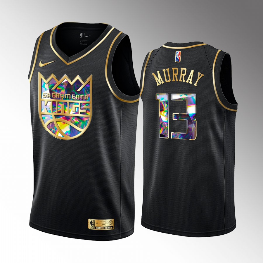 Keegan Murray Sacramento Kings Black #13 Golden Diamond Jersey Draft